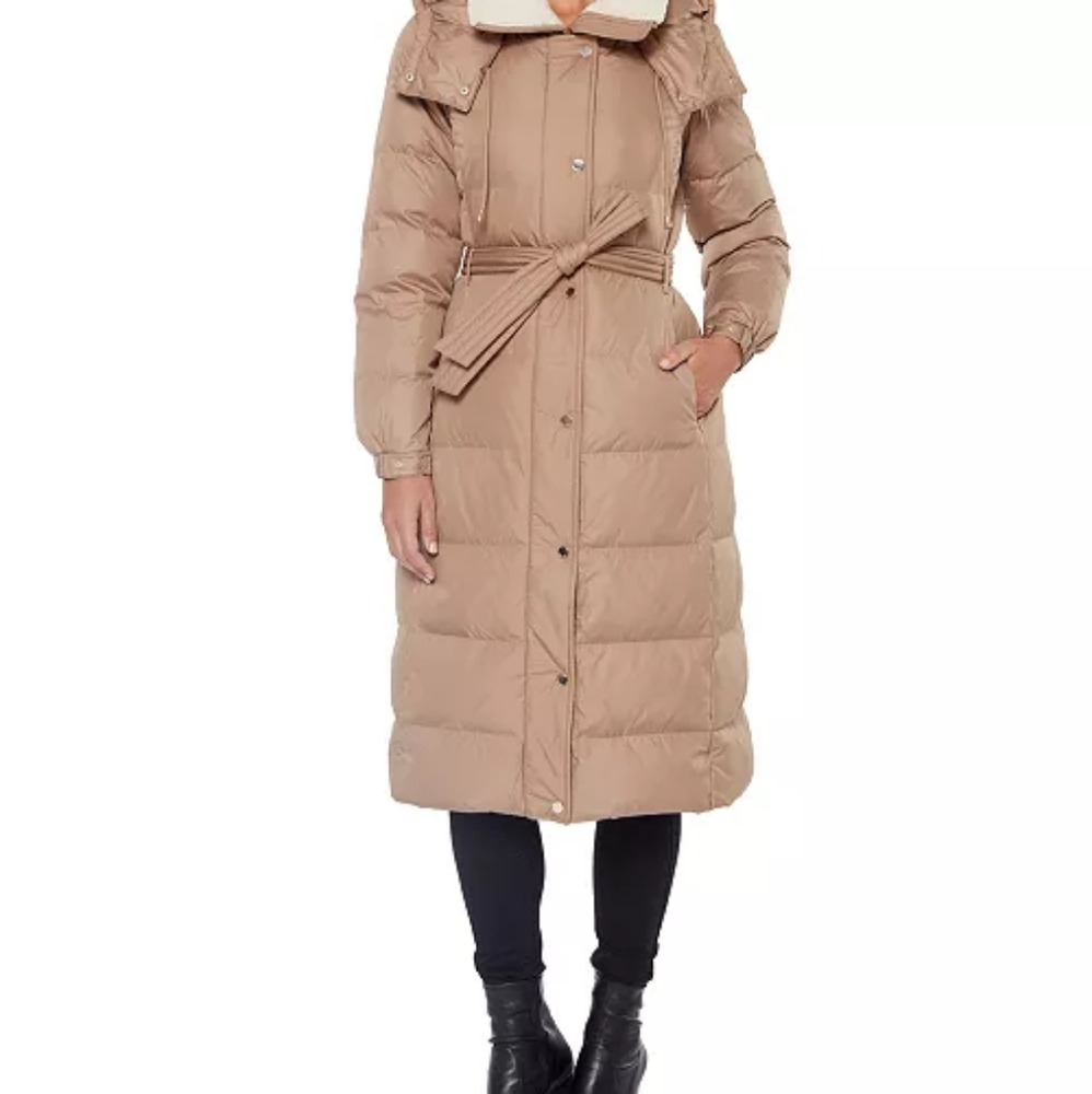 kate spade womens faux sherpa maxi coat